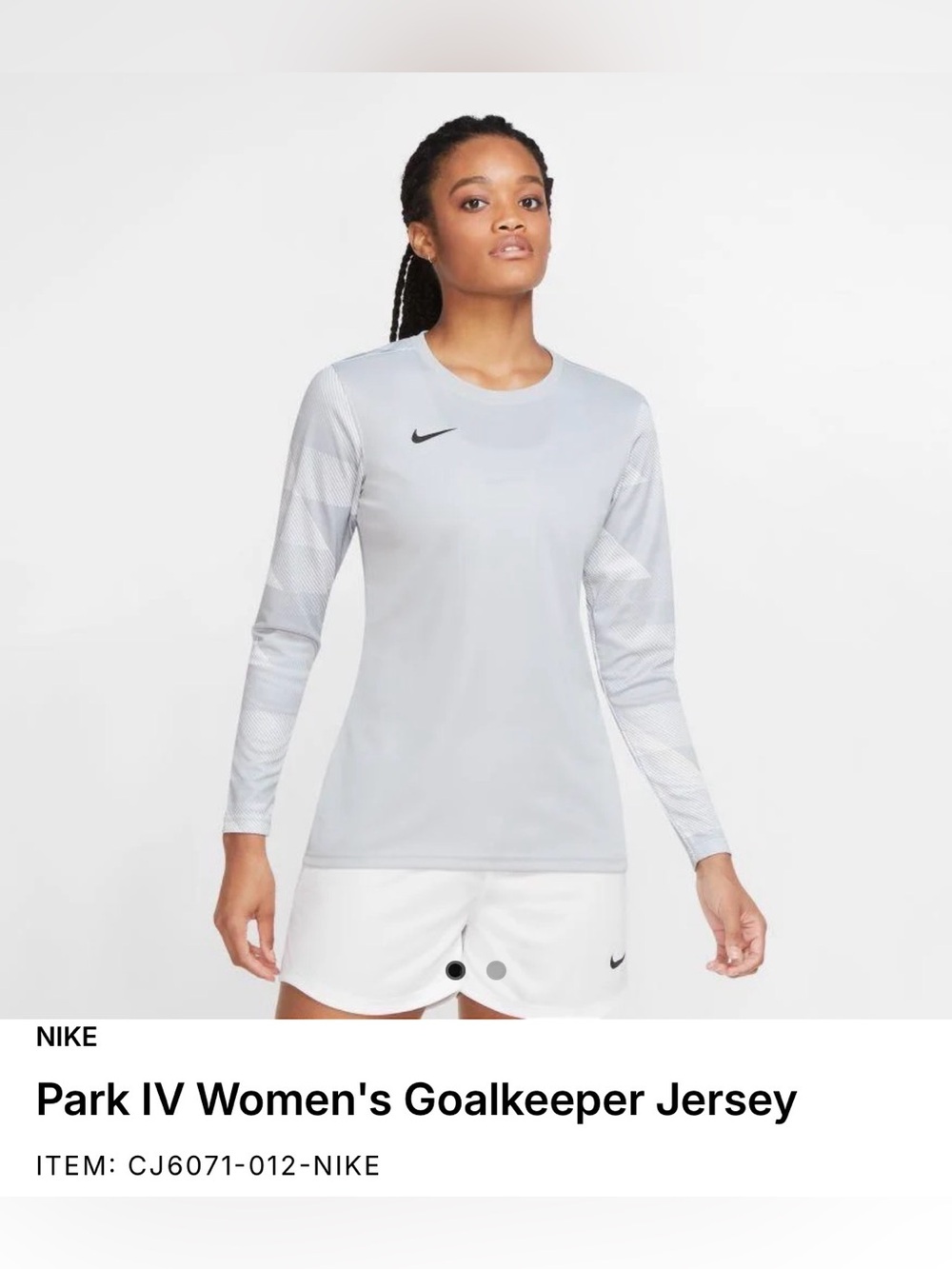 Nike Women's Long-Sleeve Goalkeeper Jersey - Light Gray/White